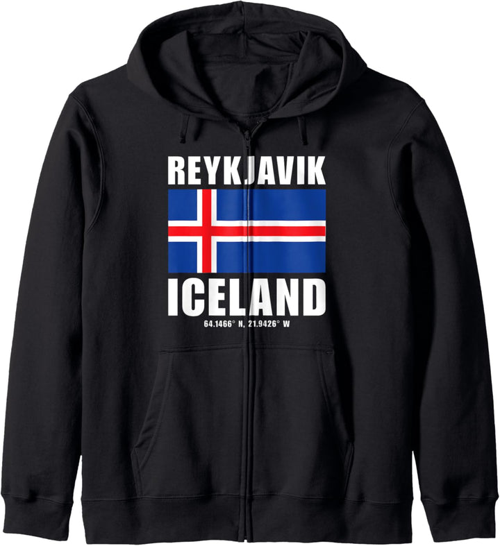 Reykjavik Island Flagge Kapuzenjacke