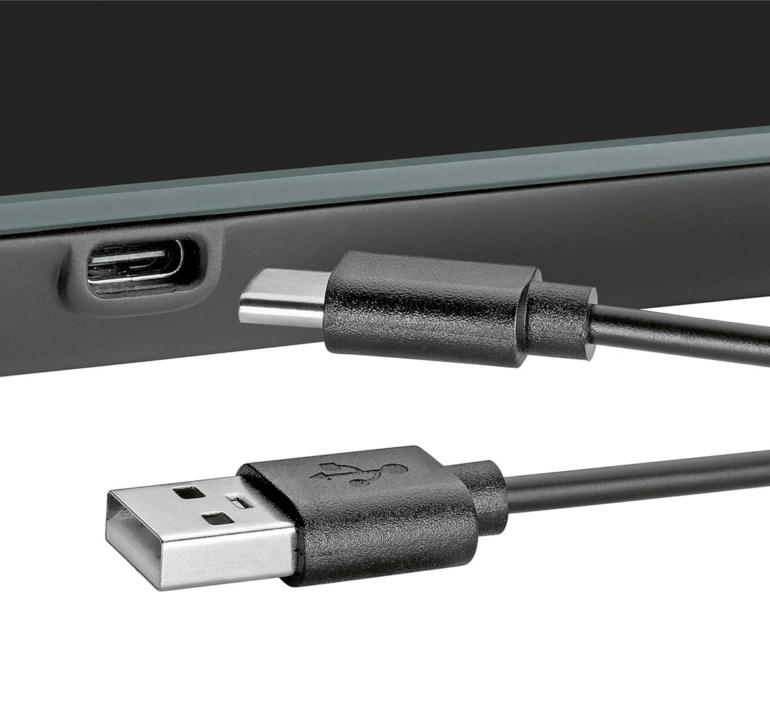 Zassenhaus Küchenwaage Digital BALANCE, USB Aufladefunktion, 5kg/1g, Zuwiegefunktion, besonders flac