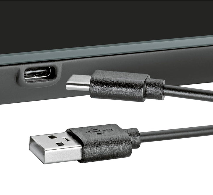 Zassenhaus Küchenwaage Digital BALANCE, USB Aufladefunktion, 5kg/1g, Zuwiegefunktion, besonders flac