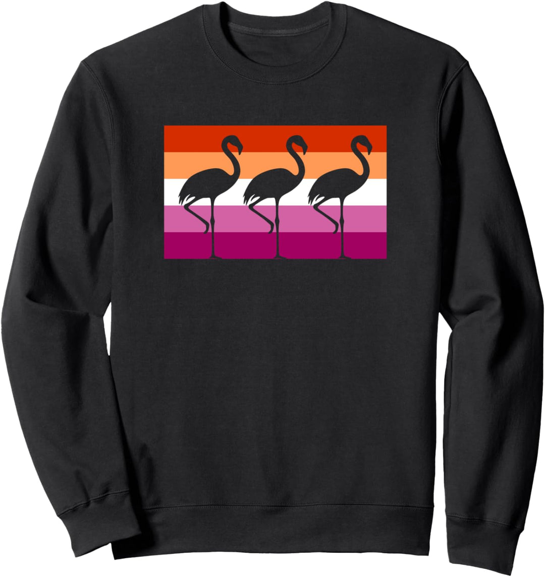 Cute Flamingo Party Gay Lesbian Pride Flag Stuff Florida Sweatshirt