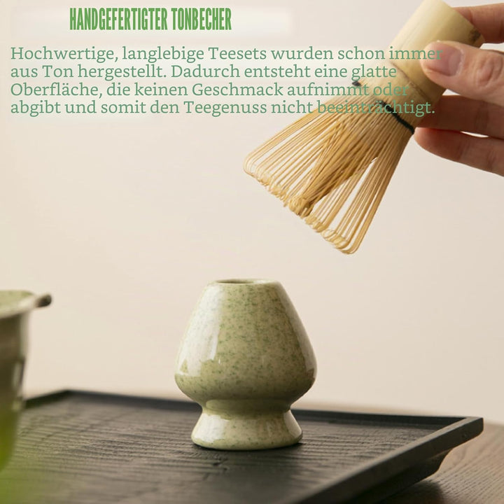 Japanische Matcha-Schale mit Ausgiesser, Chawan Matcha-Teeschale mit Schneebesenablage, Traditionell