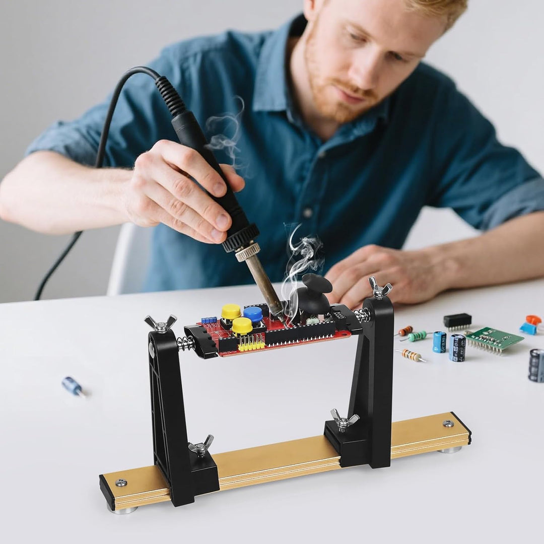 PCB Leiterplattenhalter Löthilfe –Verstellbare dritte Hand mit 360° Drehung, stabiler Leiterplattenh