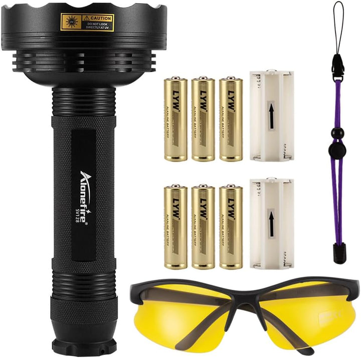 Alonefire SV128 395nm UV Taschenlampe 128 LED Schwarzlicht Taschenlampe für Skorpion, Haustier Urin