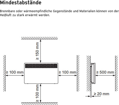 VAILLANT 10023956 Wandkonvektoren, 1 W, 230 V, Weiss, Für ca. 10 m2, Für ca. 10 m2