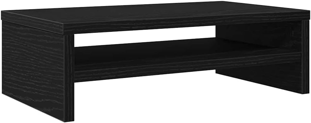 Monitorständer Schwarze Eiche 42x24x13 cm Holzwerkstoff höhenverstellbar ergonomisch für Büro Gaming