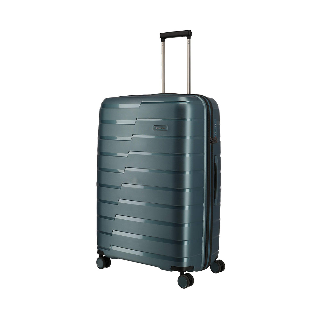 travelite 4-Rad Koffer L mit TSA Schloss, Gepäck Serie AIR BASE: Funktionaler Hartschalen Trolley im