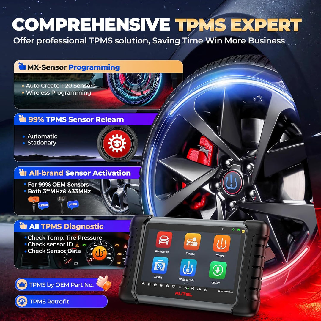 Autel MX808S-TS OBD2 Diagnosegerät: 2026 Neuestes TPMS Programmiergerät, Gleich wie MaxiCOM MK808S-T