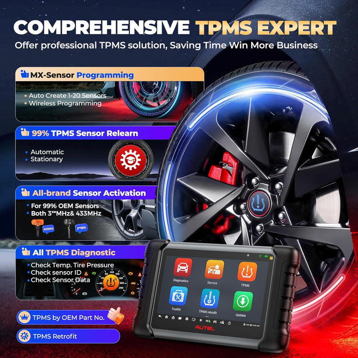 Autel MX808S-TS OBD2 Diagnosegerät: 2026 Neuestes TPMS Programmiergerät, Gleich wie MaxiCOM MK808S-T