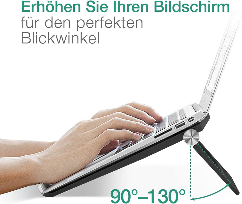 CELLONIC® Laptopunterlage Schoss Lüfter für Laptop u. Notebook bis 17" Zoll - Knietablett Laptophalt