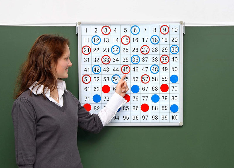 Betzold - Magnethaftende Tafel mit aufgedrucktem Hunderterfeld - Rechnen lernen NoColor, NoColor