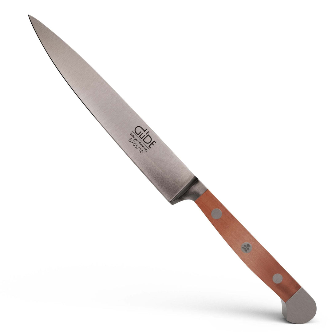 GÜDE Solingen - Zubereitungsmesser geschmiedet, 16 cm, Birnenholz, ALPHA-BIRNE, Küchenmesser, Doppel