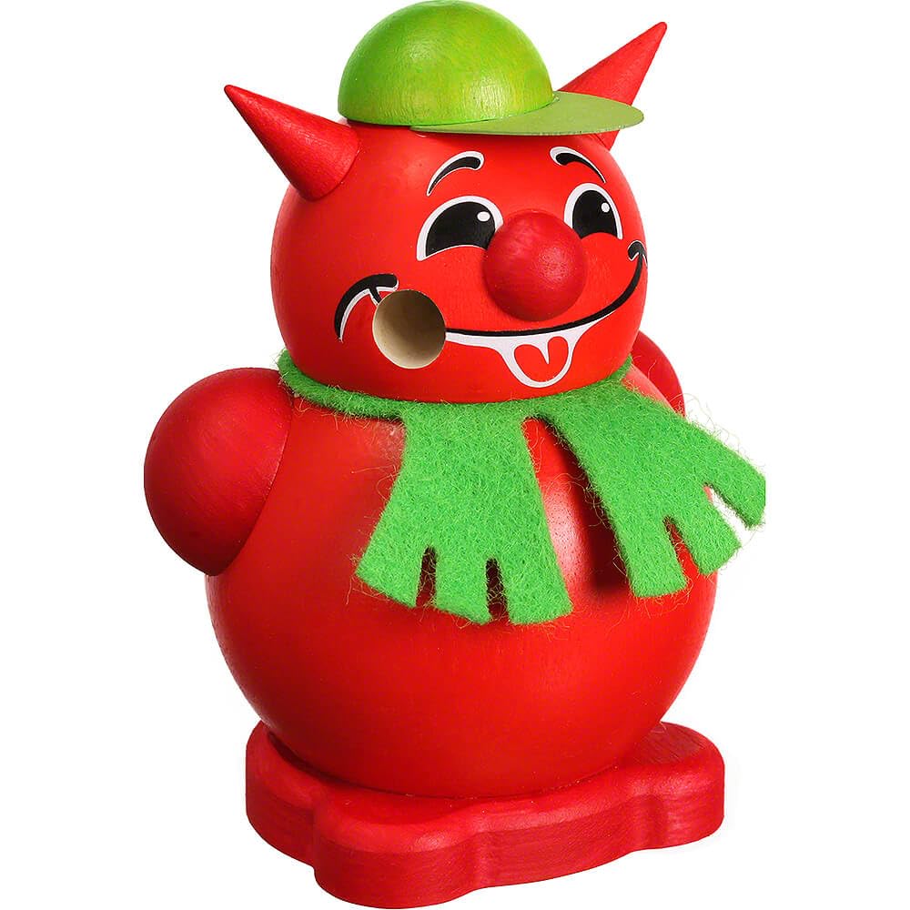 Seiffener Volkskunst | Deko Räuchermann | Mini Cool-Man Räuchermännchen 8 cm | Schneemann | Original