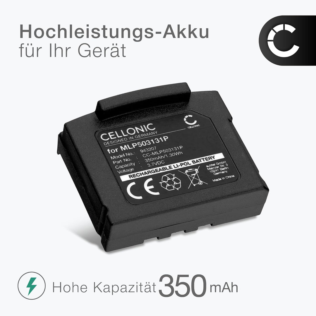 CELLONIC, Akku für Headset kompatibel mit Unisar DH900 kompatibel mit Sonumaxx 2.4 PR kompatibel mit