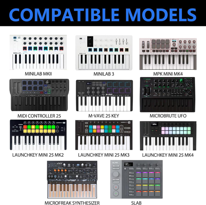 Musiin HardShell Case for Arturia MiniLab 3/MiniLab MkII 25 Slim-Keyboard Controller & Arturia Midi