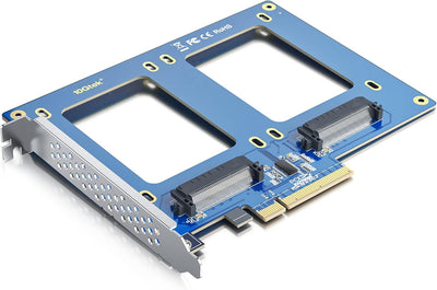 10Gtek PCIe 3.0 to (2) U.2 SFF-8639 Adapter, X8, for 2.5’’ U.2 NVMe SSD or 2.5" SATA SSD PCIe X8 to