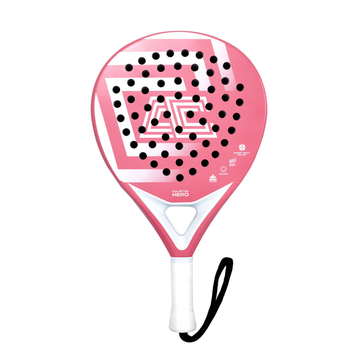 Hero Padel-Schläger, Runde Form, 3K Carbon, Eva: Soft, besonders leicht, Pink