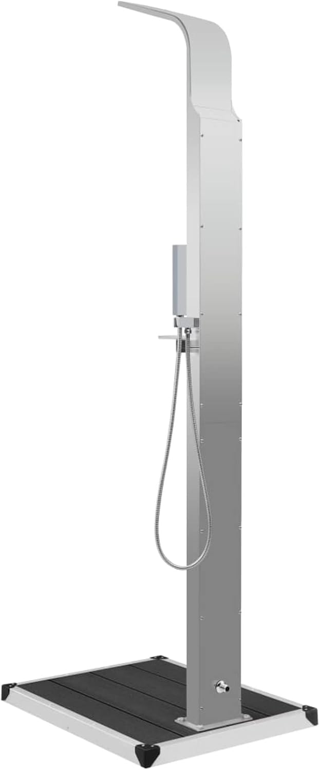 Gartendusche mit Bodenelement Aussendusche Dusche Garten Pooldusche Regendusche Campingdusche WPC Ed