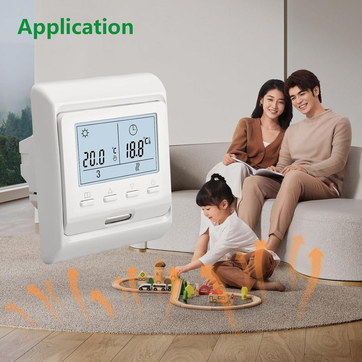 Wengart Heimthermostat WG806,AC230V,3A,wöchentliche Programmierung,6 Zeiträume,LCD-Digitalanzeige zu