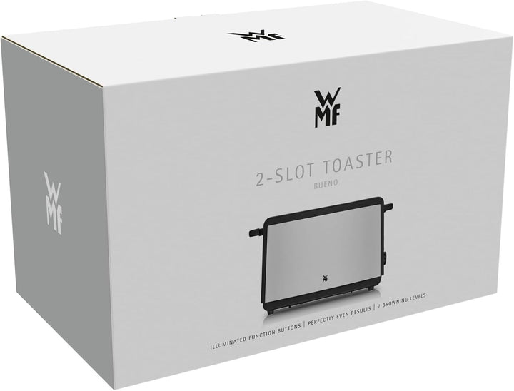WMF Bueno Edition Toaster Edelstahl, Doppelschlitz Toaster mit Brötchenaufsatz, 2 Scheiben, 7 Bräunu