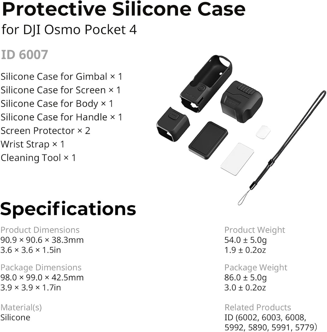 SMALLRIG Silikon-Schutzhülle für DJI Osmo Pocket 4, modularer Rundumschutz, Weiches Silikonmaterial,