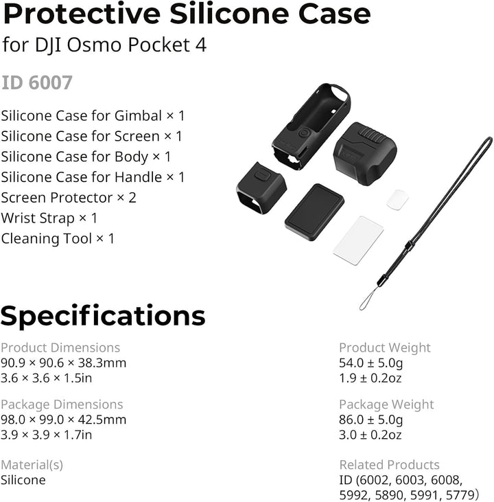 SMALLRIG Silikon-Schutzhülle für DJI Osmo Pocket 4, modularer Rundumschutz, Weiches Silikonmaterial,