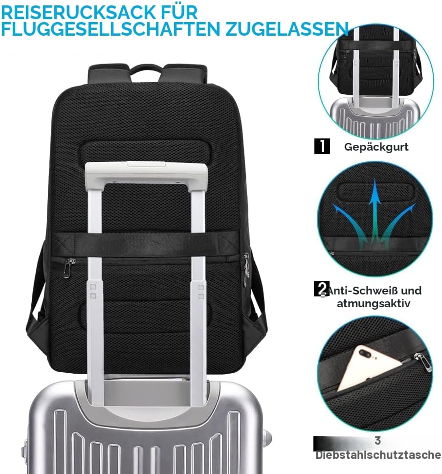 BANGE Business-Smart-Rucksack, wasserdicht, 39,6 cm (15,6 Zoll) Laptop-Rucksack, robuster Reiserucks