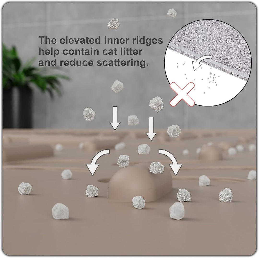 OHMO Katzenklo Matte aus Premium-Silikon 60 * 40 cm, wasserdicht und BPA-frei Katzentoilettenmatte,