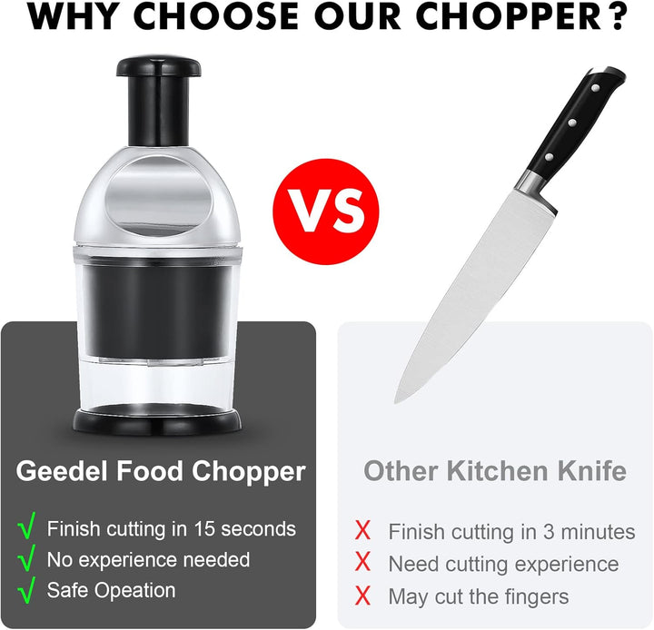 Manuelle Zerkleinerer, Knoblauch Zwiebelschneider Slap Chopper für Küche, Leicht Zu Reinigender Gemü