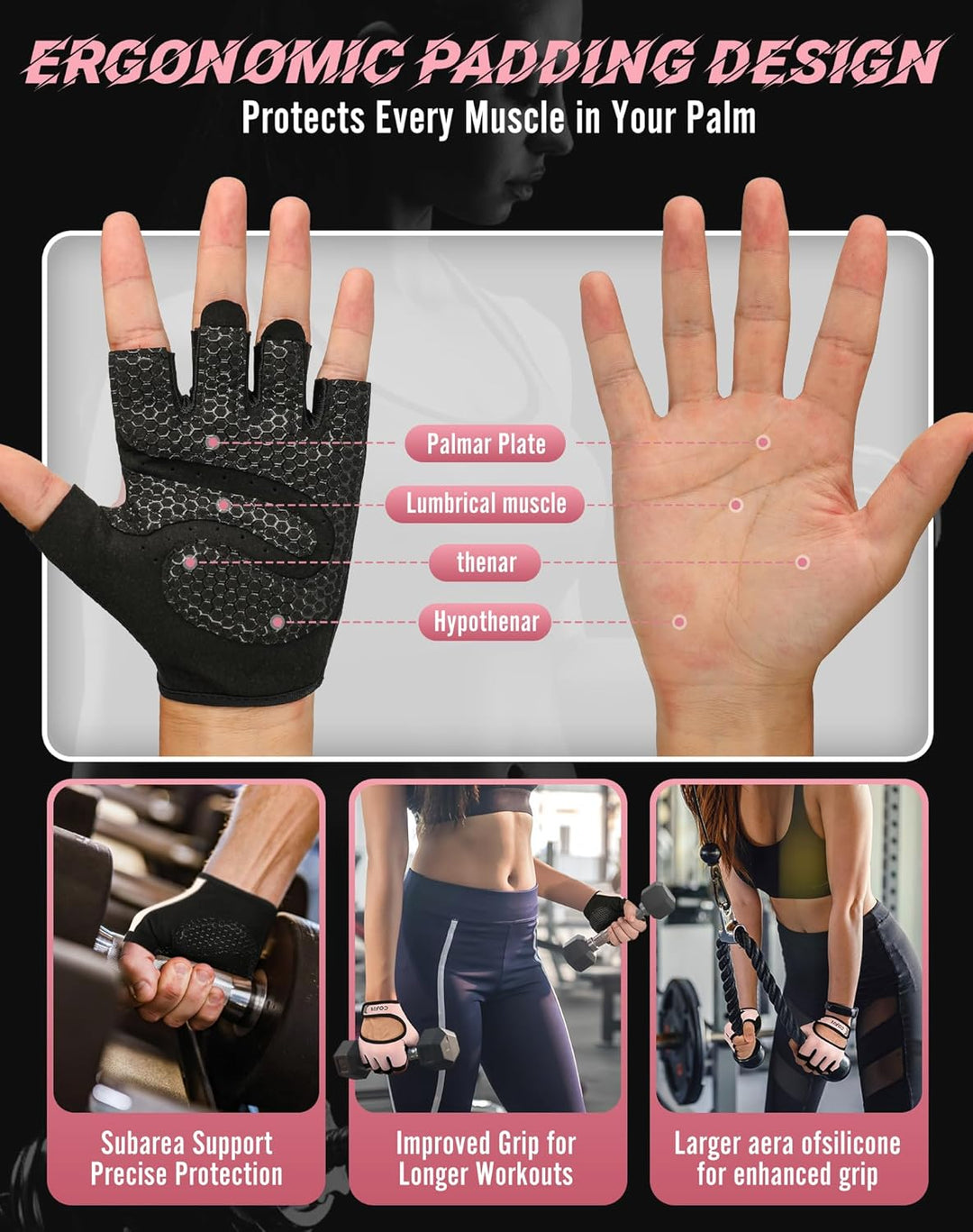 COFIT Atmungsaktiv Fitness Handschuhe, rutschfest Trainingshandschuhe Damen und Herren mit Handgelen
