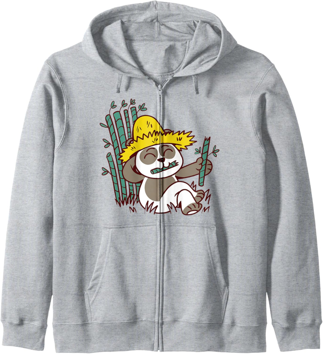 Panda Farmer Cartoon Bär Bambus Kapuzenjacke