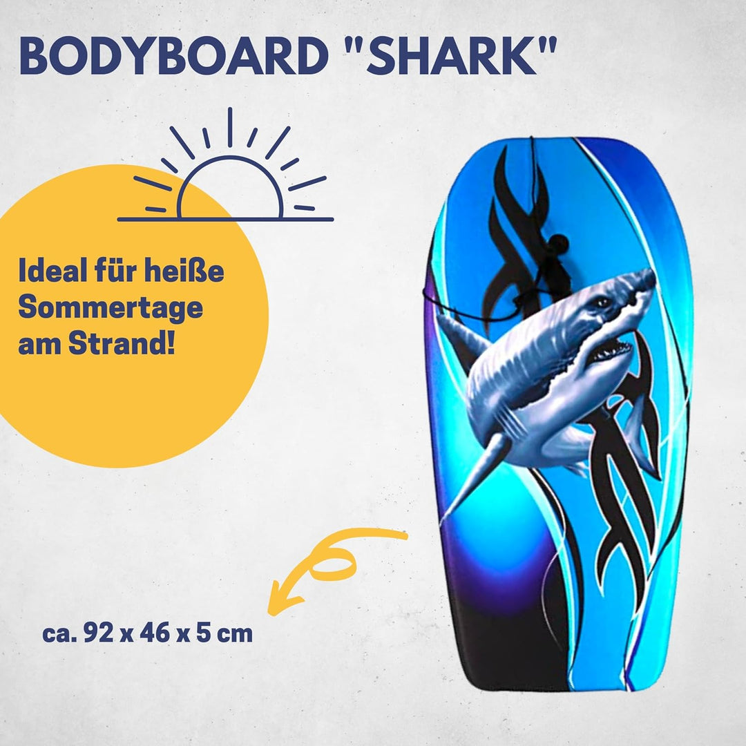 BEST SPORTING Bodyboard Kinder – Leichtes Surfbrett für Strand, Meer & Schwimmbad | 92 x 46 x 5 cm |