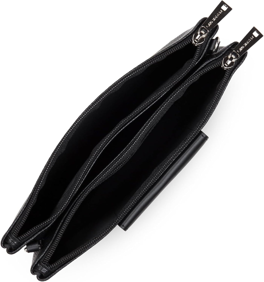 Lancaster Paris Maya Damen Umhängetasche mit Doppelreissverschluss, 26 cm Einheitsgrösse Schwarz, Ei