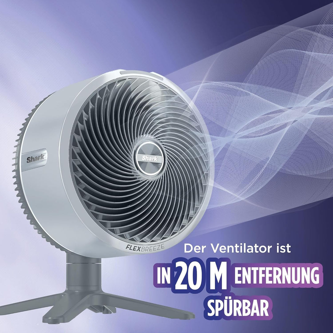 Shark FlexBreeze TableMate Akku-Ventilator, innen & aussen, ≤24h Laufzeit, Hochgeschwindigkeits-Kühl