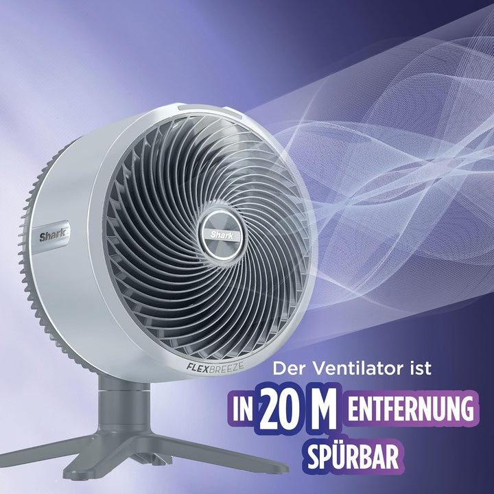 Shark FlexBreeze TableMate Akku-Ventilator, innen & aussen, ≤24h Laufzeit, Hochgeschwindigkeits-Kühl