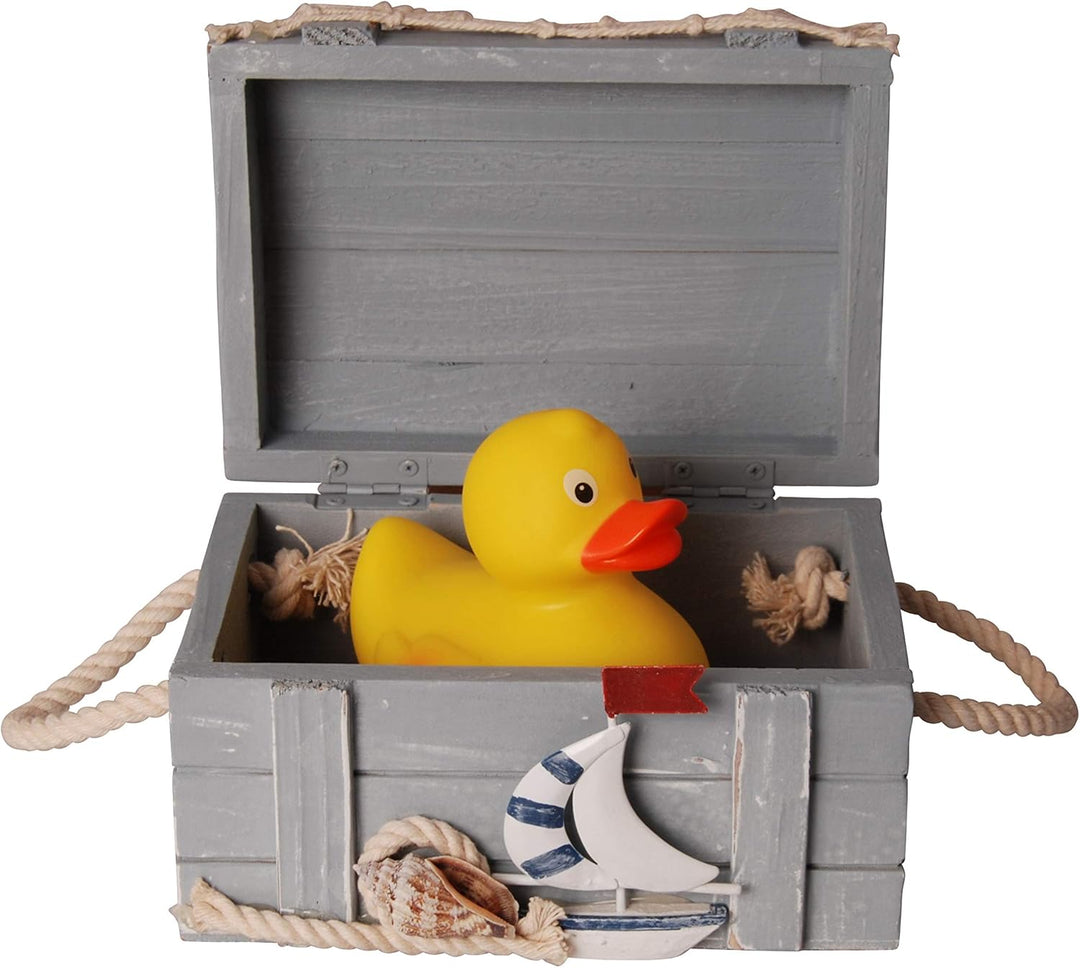 Seemannstruhe aus Holz - im maritimen Look (14,8x10x9cm Holz)