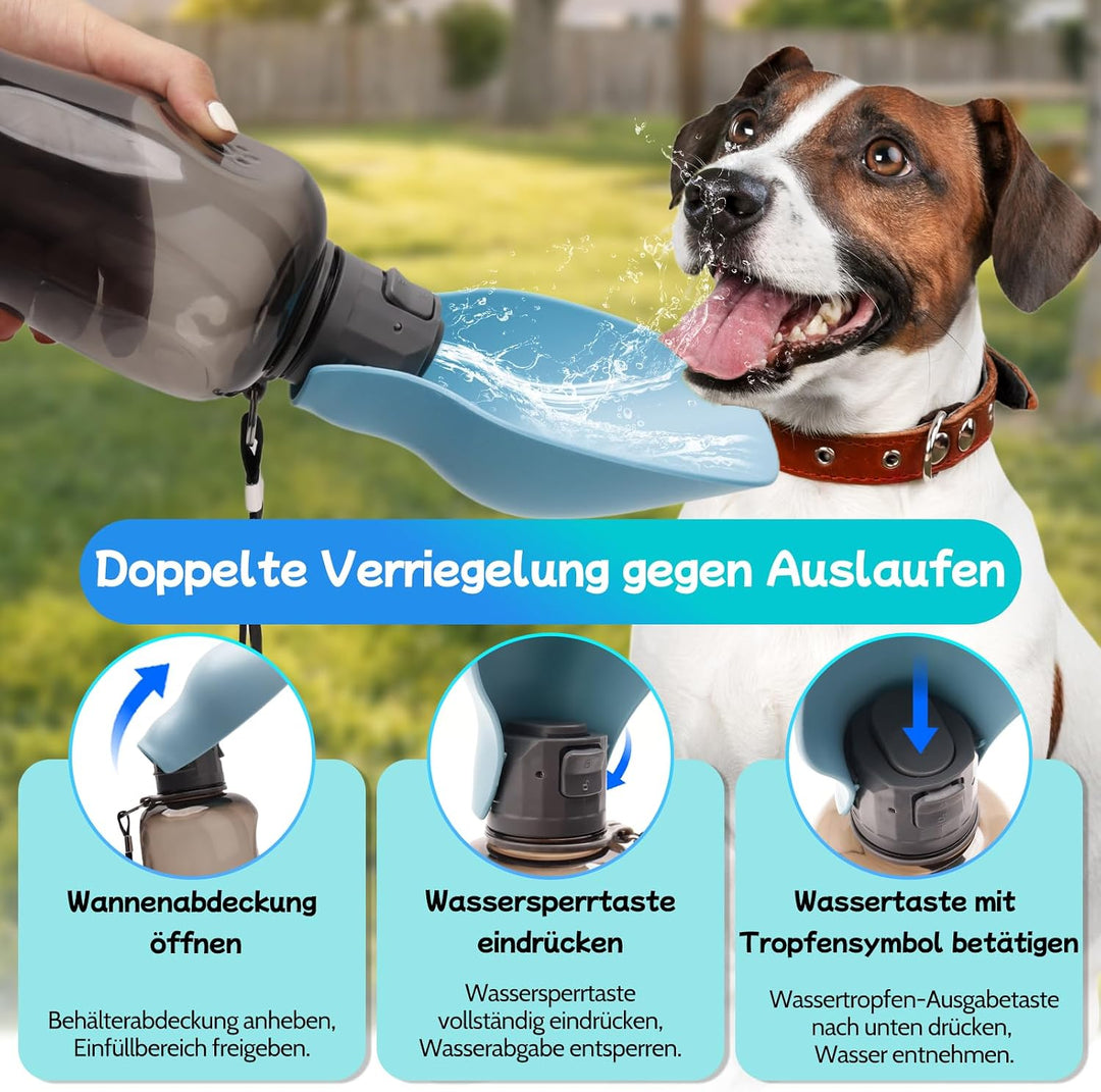 Hundetrinkflasche für unterwegs, Trinkflasche Hunde für Unterwegs | 800ML Trinkflasche Hunde Unterwe