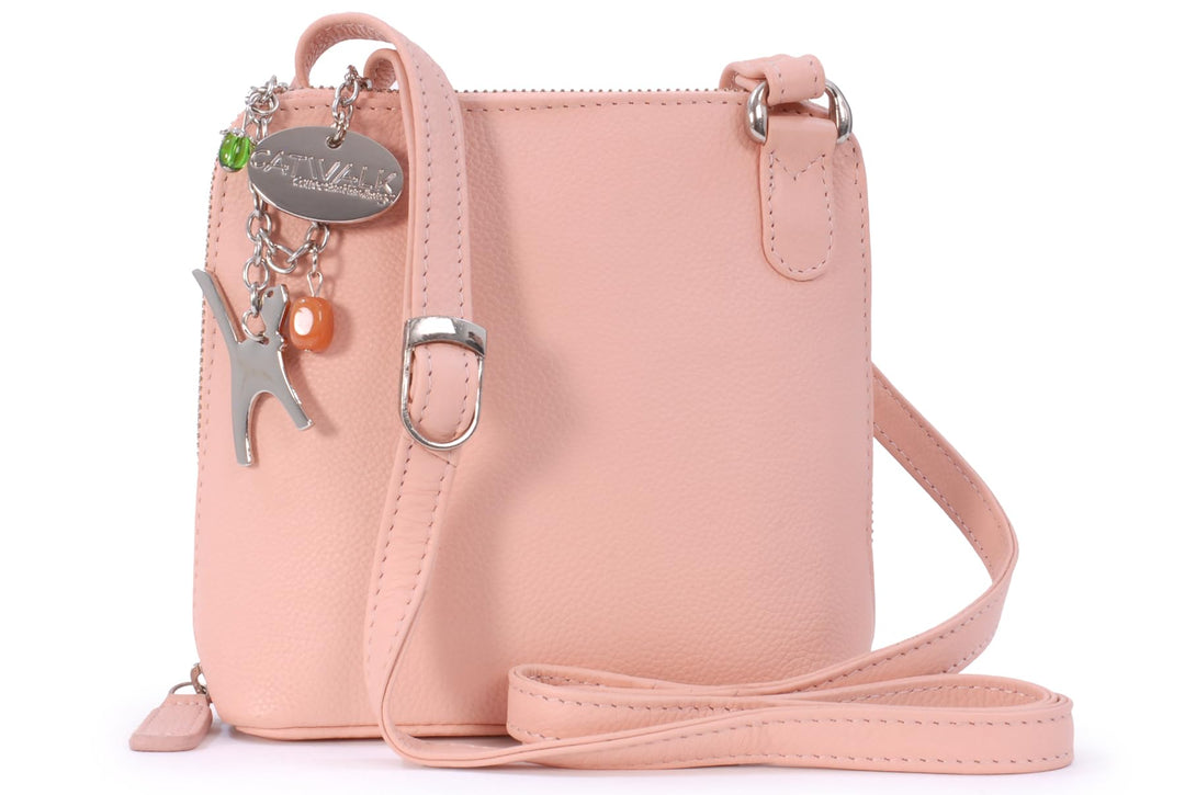 Catwalk Collection Handbags - Leder - Klien Umhängetasche/Schultertasche - LENA S Rosa, S Rosa