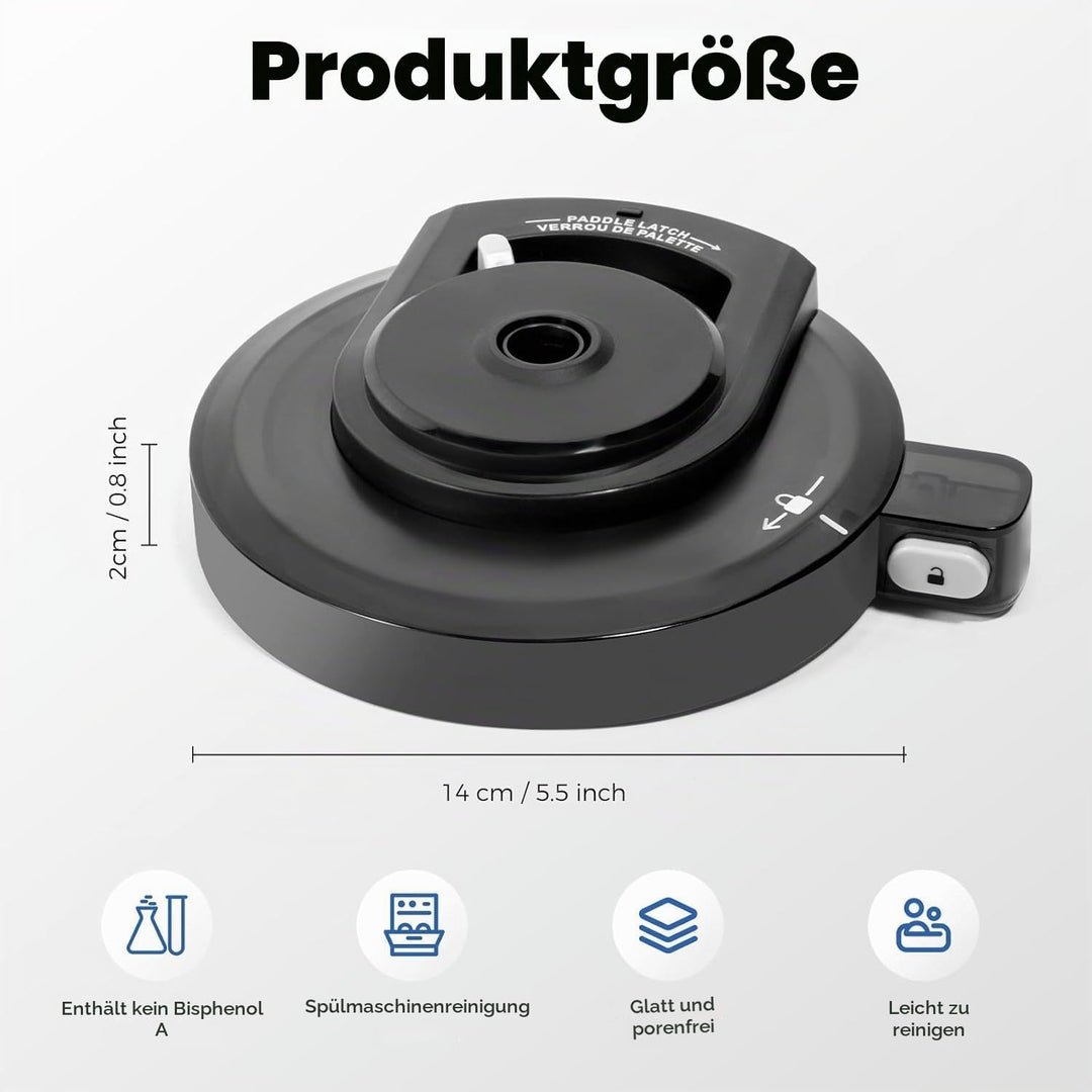 Aussenschalendeckel Eismaschine, Auslaufsicher Ersatz Deckel für Ninja Eismaschine, BPA-Frei &amp; Spülm