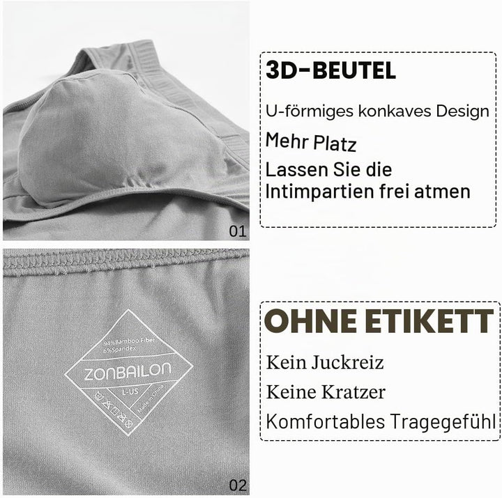 BIATWOWR Herren Dreiecks-Unterwäsche mit verstärktem Beutel für den Intimbereich, sexy, ohne Etikett
