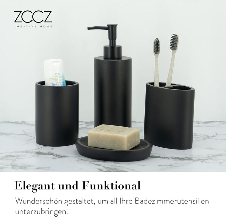 zccz Badezimmer-Accessoires-Set, 4-teilig, Marmormuster, Badezimmerzubehör-Set mit Seifenspender, Za