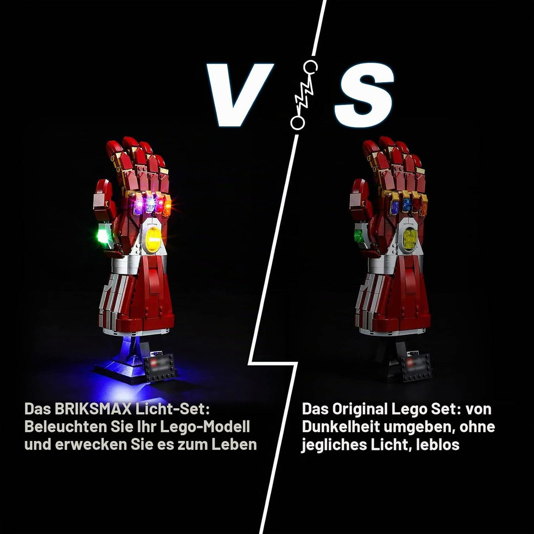 BRIKSMAX 76223 Led Licht für Lego Iron Mans Nano Handschuh (Version mit Handwischsensorschalter) - C