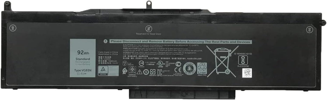 VG93N 0VG93N WFWKK 0WFWKK Laptop-Akku-Ersatz für Dell Precision 15 3520 3530 M3520 M3530 Latitude 55