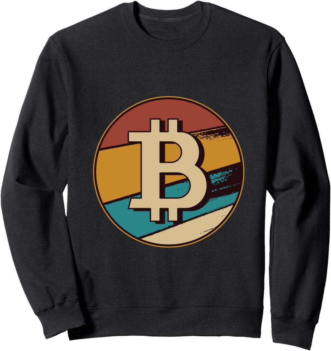 Bitcoin Krypto Währung Vintage Look Sweatshirt