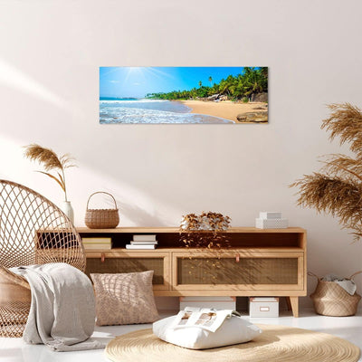 Bilder auf Leinwand Insel Landschaft Maledivie Freiheit Leinwandbild 90x30cm Wandbilder Dekoration W