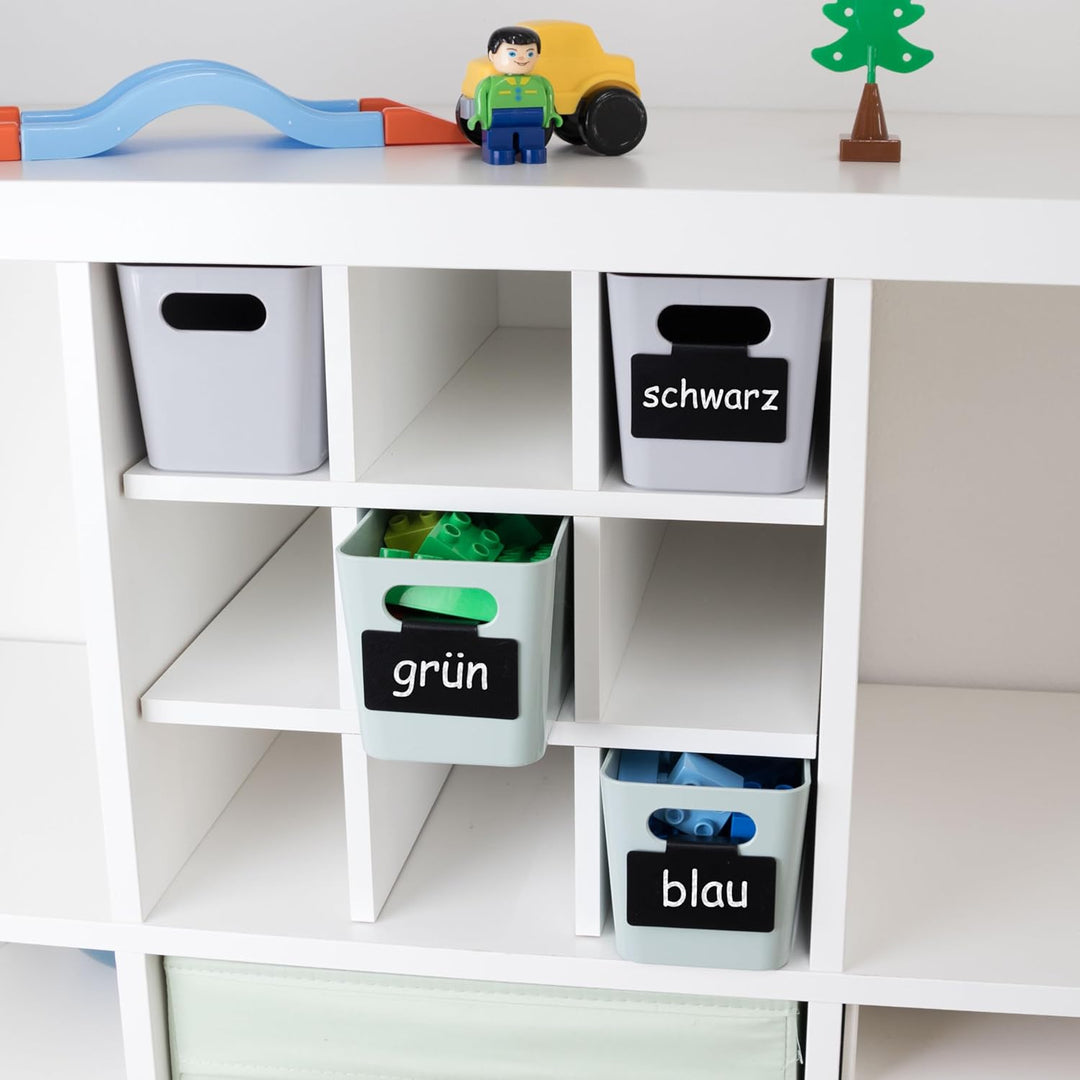 6x Ordnungsboxen - 10 cm hoch - grün - 30x10x10cm - 2 Liter - Ordnungskorb - Schubladenorganizer Sil