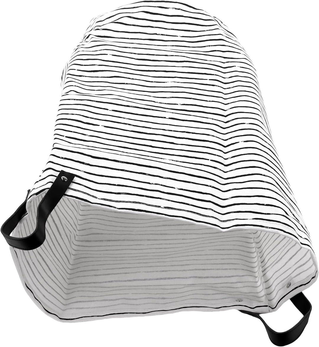 SINJEUN 4 Stück 35 x 60cm Faltbare Wäschesack mit Griffen, Schwarz Weiss Wäschekorb Gestreift Schmut