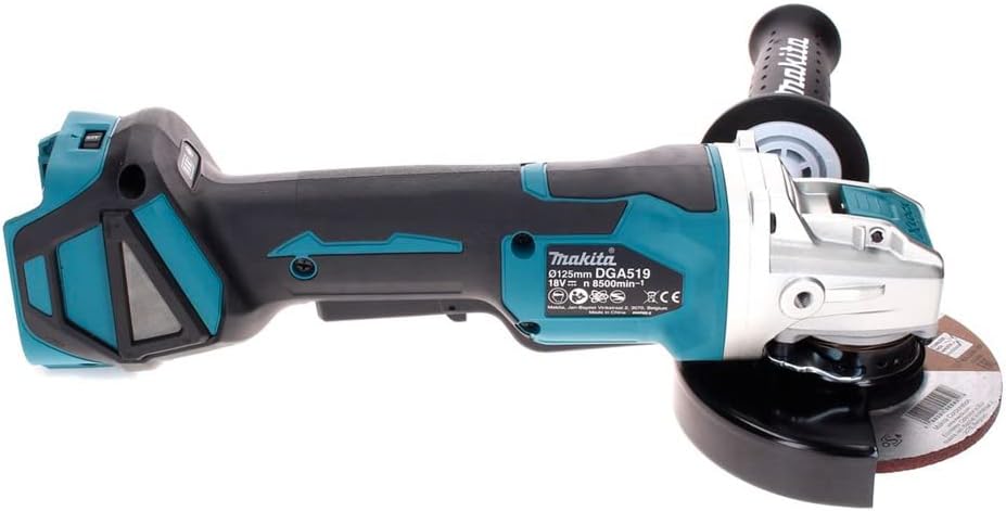 Makita DGA519ZJ Winkelschleifer 125 mm BL ADT AFT X-LOCK 18 V + Makpac Box, Blau