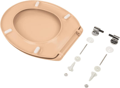 'aquaSu® Antibakterieller WC-Sitz mit Absenkautomatik Siena | Toilettendeckel in Beige | Duroplast T