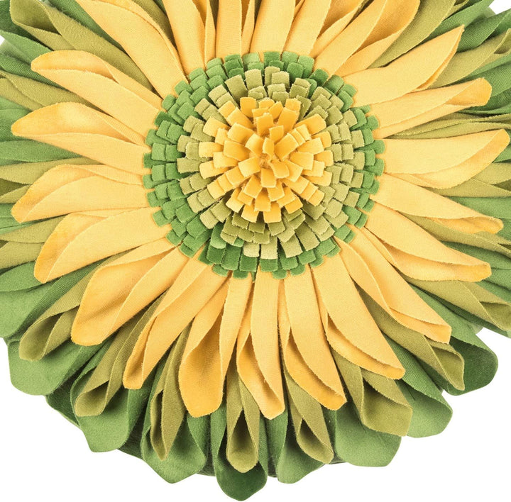 PAD - Sunflower - Kissenhülle - Polyester - Grün - D 35cm - Lieferung erfolgt OHNE Füllung!