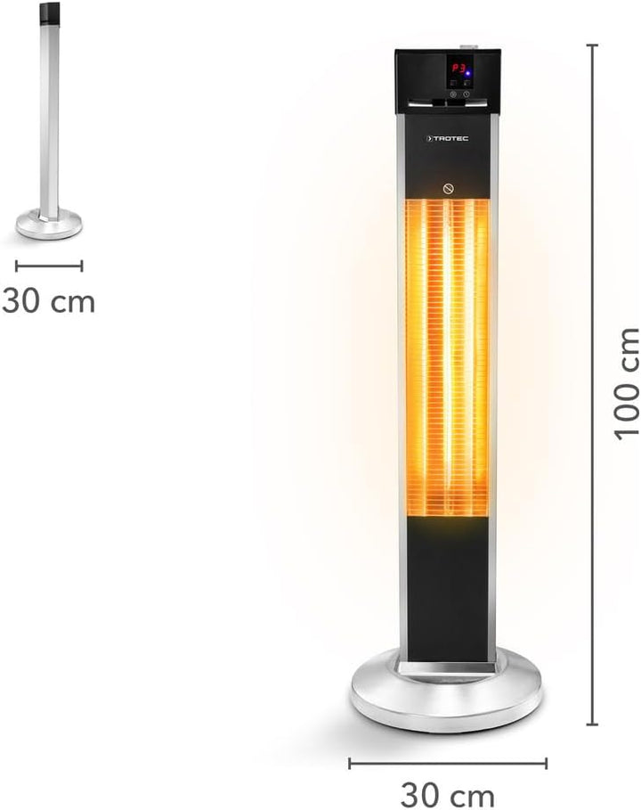 TROTEC Infrarotheizung Standgerät IRS 2000 E – Heizleistung 650 W / 1350 W / 2000 W – Heizstrahler,